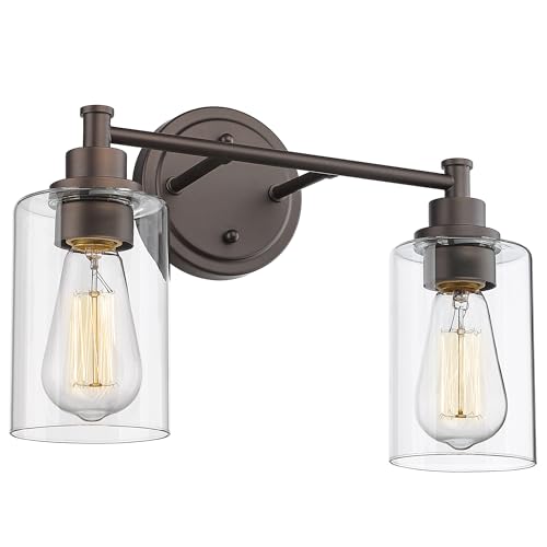 FEMILA Bathroom Vanity Light, Vanity Lighting fixtures, Modern Wall Sconce Bathroom Lighting with Claer Glass Shade, 4FYC56B
