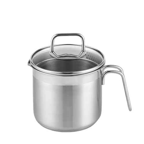 1.5 Quart Stainless Steel Saucepan With Pour Spout, Saucepan With Lid, Mini Milk Pan With Spout - Perfect For Boiling Milk, Sauce, Gravies, Pasta, Noodles