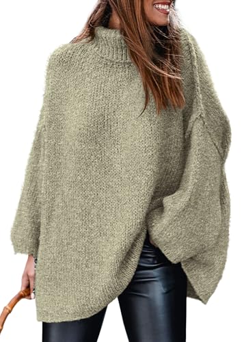 PRETTYGARDEN Women's 2025 Fall Turtleneck Oversized Sweaters Long Sleeve Chunky Knit Pullover Tops Winter Fashion Clothes