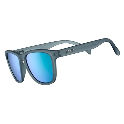 goodr Silverback Squat Mobility Polarized Sunglasses, Medium Sized (OG), Dark Gray Translucent Frames with Light Green Mirrored Reflective Lenses, UV400 Protection, No Slip, No Bounce
