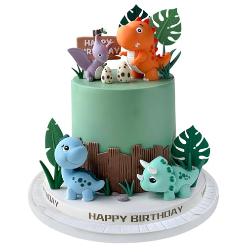 Safari Animal Cake Topper - Jungle Wild Cake Toppers with Leaves Balls Cake Decorations for Safari Animals Themed Birthday Boy Girl Baby Shower Party Decorations…