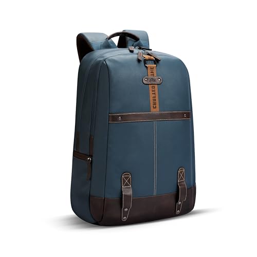 Gear Classic 4 19"/31L anti theft faux leather Medium Water Resistant Laptop Backpack/Casual Backpack/Daypack/Travel Backpack/College Bag For Men/Women(Teal-Brown)