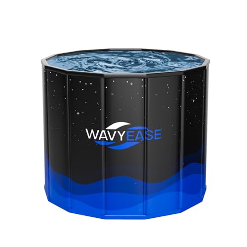 New Upgraded Portable Bath Tub for Adults(80 * 66CM) - Foldable Cold Plunge Tub for Recovery - Collapsible Soaking Bath Tub for Shower Stall Home SPA - Outdoor Ice Bathtub for Athletes (Black)