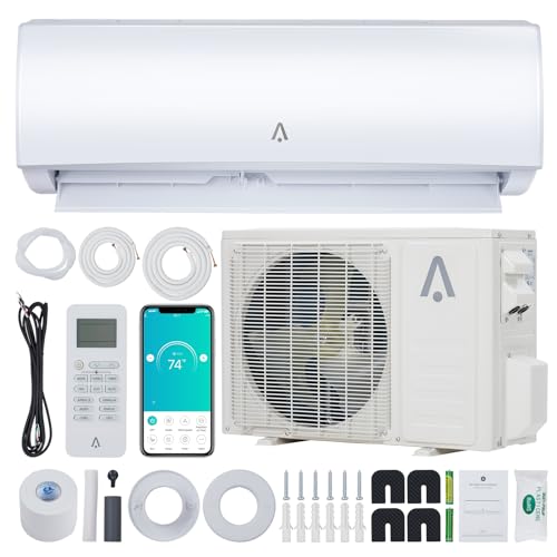 ACONEE 9000 Btu Smart Split Air Conditioner/Heating System, 19 Seer2 Split Inverter Ac With Pre-Charged Heat Pump & Installation Kit, Wifi and Remote Control, Cools Rooms Up to 450 Sq. Ft, 115V