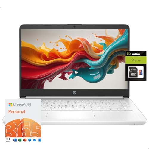 HP Windows 11 Intel Quad-Core N4120 Laptop, 8GB RAM, 196GB Storage (64GB eMMC+128GB SD Card), Ultralight for Students & Business, WiFi, Bluetooth, HDMI, Webcam