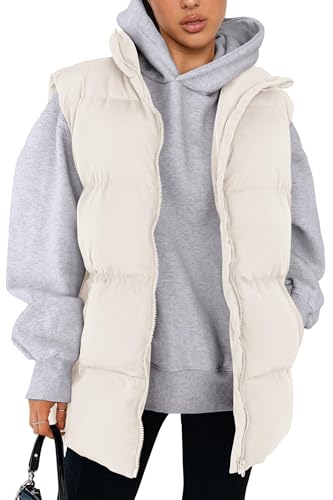 PRETTYGARDEN Women's Puffer Jacket Vests 2025 Fall Casual Sleeveless Stand Collar Zip Up Coats Warm Winter Outerwear