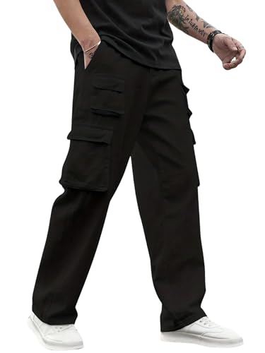 Lymio Cargo for Men || Stylish Cargo (Cargo-41-Black-L)