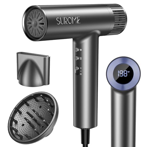 Blow Dryer,110000RPM High-Speed Brushless Motor, Fast-Drying Negative Ions Intelligent Constant Temperature Hair Care Dryers, Professional Hair Dryer with 3-in-1 Attachments, for Home&Salon