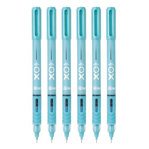 Hauser XO 0.7mm Liquid Ink Roller Pen | Smooth & Consistent Ink Flow | Blue Ink, Pack of 6