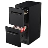 Vesgolden 15 inch Double Drawer Drawer Refrigerator Under Counter Beverage Refrigerator, Indoor & Outdoor Fridge for Patio, Kitchen & Bar, Weatherproof, Black