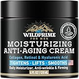 Men's Face Moisturizer Cream - Anti Aging & Wrinkle - Men's Shave Lotion - Made in USA - Collagen, Hyaluronic Acid, Vitamins E & A, Avocado Oil - Age Facial Skin Care, Day & Night Moisturizing, 4 oz