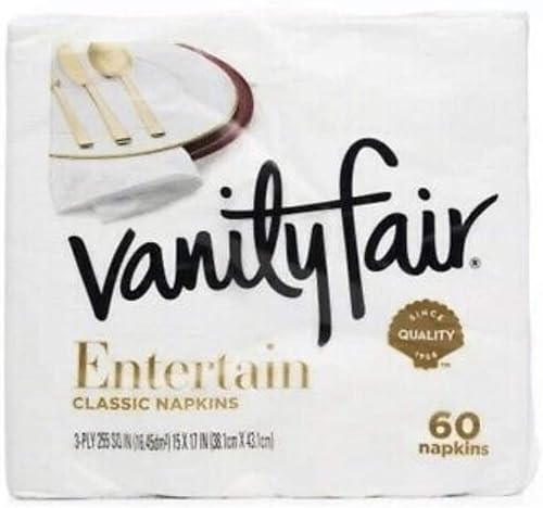 Generic Vanity Fair Napkins Entertain Classic 3-ply, 60 Count, Pack of 2, White