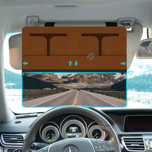 NAZZO Sun Visor Extender for Car, Polarized Sunvisor Extension with Removable Magnetic PC Lens, Anti Glare Car Visor Extended for Safe Driving, Universal for SUV, Family Automotive