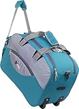 65L Trolley Duffel Bag with 2 Wheels | Lightweight Polyester Luggage Air Travel Bag for Men & Women | Hand Carry Duffle Bag for Weekend Trips & Travel (15 x 12 x 15 inch)