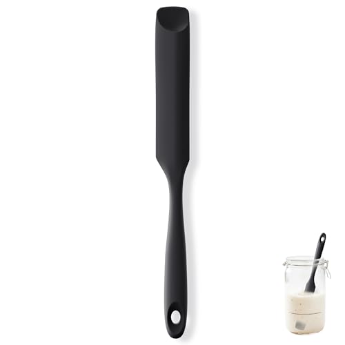 U-Taste Skinny Silicone Jar Spatula: 600ºF Heat-Resistant Food-Grade 10in Long Narrow Sourdough Stirring Stick, Seamless Flexible Peanut Butter Spreader for Scraping Icing Bread Cream, Jam
