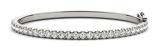 Houston Diamond District 1 to 8 Carat LAB GROWN Diamond Bangle Bracelet Ultra Premium Collection (E-F Color, VS2-SI1 Clarity) Platinum 8 Carat