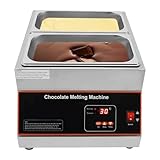 500W Electric Melting Pot for Chocolate w/Digital Display Control,Commercial Chocolate Warmer Melting Pot Chocolate Melter Pot Machine for Home or Bakery Use 2 Tanks for 26.46lb of Tempered Chocolate