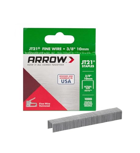 Arrow Thin Wire Staples for Staple Guns and Staplers, Use for Upholstery, Crafts, General Repairs,