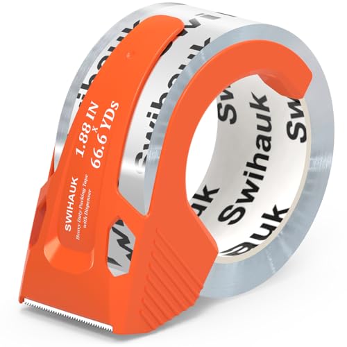Swihauk Heavy Duty Bingding Tape Packing Tape with Dispenser