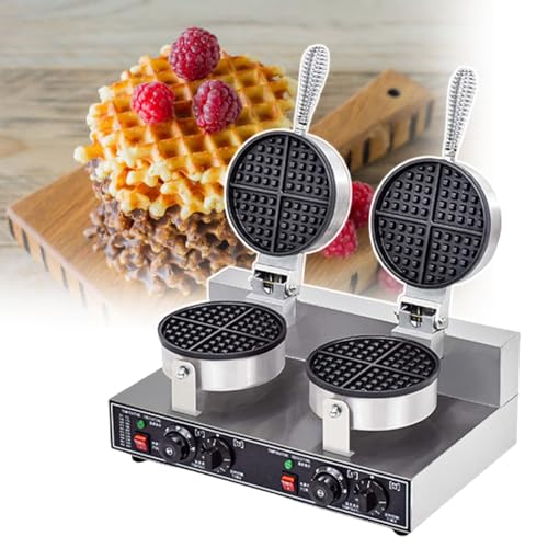pealiritansemen Electric Waffles Maker Machine | Nonstick Waffle Making Machine | Home Appliance Breakfast Dessert Frying Pan | Small Fried Eggs Waffle Maker | for Snack Bar/Cafe,DoubleHead
