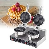 pealiritansemen Electric Waffles Maker Machine | Nonstick Waffle Making Machine | Home Appliance Breakfast Dessert Frying Pan | Small Fried Eggs Waffle Maker | for Snack Bar/Cafe,DoubleHead