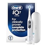Oral-B iO Deep Clean + Protect Rechargeable Electric Toothbrush, White with Visible Pressure Sensor, 5 Cleaning Settings, 2 Min Timer, an iO Series 7 Toothbrush, 2 Replacement Brush Heads, and Charging Travel Case