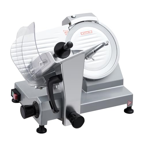 Takywep Takywep Commercial Meat Slicer - 12 Inch Electric Food Slicer, Semi-automatic 270W, Stainless Steel, Adjustable Thickness 0-15mm, Silver, Home & Commercial Use