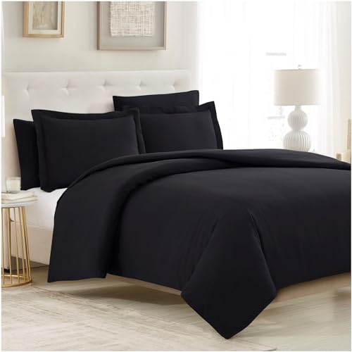 Mellanni Duvet Cover Set - Iconic Collection Bedding Set - Hotel Luxury, Extra Soft & Cooling - Microfiber - Button Closure and Corner Ties