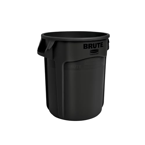Rubbermaid Commercial Products 1926827 Brute Heavy-Duty Round Trash/Garbage Can, 10-Gallon, Black