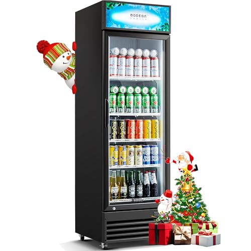 BODEGACOOLER Beverage Refrigerator, 355L/375 Qt Commercial Refrigerator For Kitchen, Home,Office and Garage, 420 Cans & 160 Bottles Display Refrigerator For Beer,Soda, Bar Cooler with Soft LED Light.