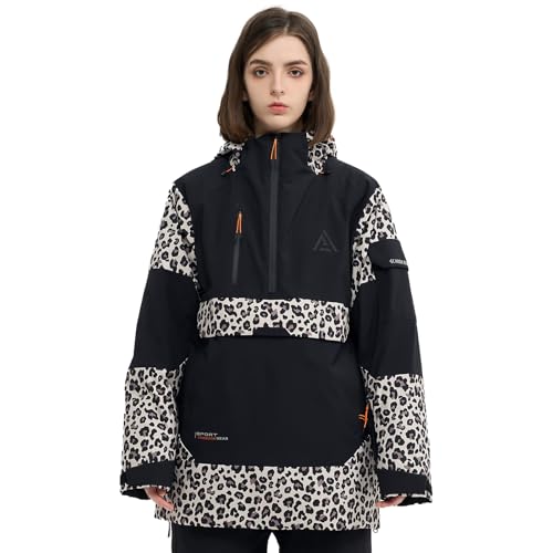 HIGH EXPERIENCE Ski Jacket Snowboard Anorak Coat Pullover Baggy Snow Hooded Insulated Hoodie Waterproof Warm for Women Men