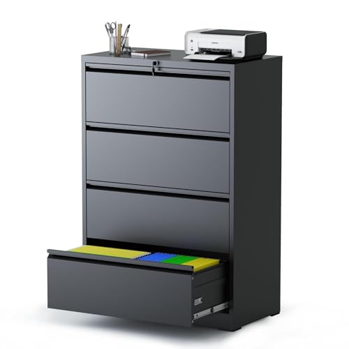 AQY File Cabinet with Lock, Metal Filing Cabinet for Home Office,Vertical Storage Drawer for Hanging A4/Letter/Legal Size Files, Assembly Require