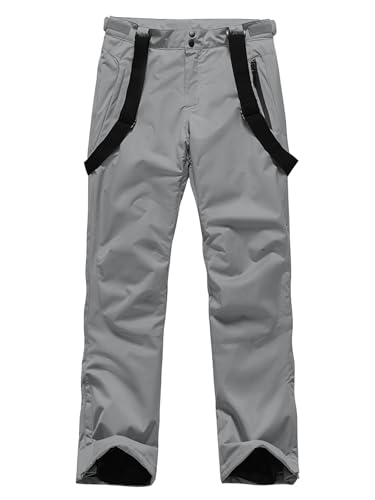 YEEFINE Men's Snow Ski Pants Insulated Waterproof Warm Winter Outdoor Snowboard Bibs with Suspenders
