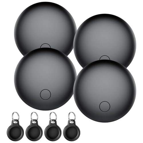 Smart Air Tag Traceur Lot de 4, Compatible avec Apple Localiser (iOS Uniquement), Air Localisateurs Tags pour Valises Portefeuilles Clés Sacs, 100dB Bip, Suivi Mondial, IP67, Batterie Remplaçable