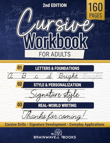 Cursive Workbook For Adults: Write with Style