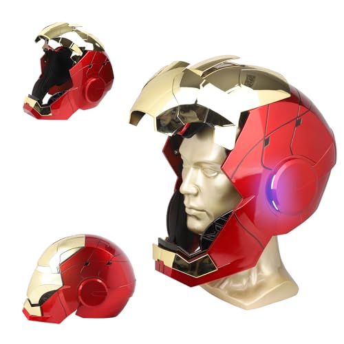YONTYEQ Iron Hero MK 5 1:1 Wearable Helmet - Voice, Touch, and Remote Control with LED Eyes, Realistic Sound Effects, Perfect for Cosplay, Display, and Collectible Figures for Man and Teen,Gold