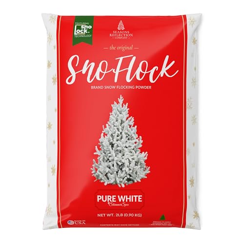 SnoFlock The Original Premium Self-Adhesive Snow Flock Powder with ShimmerSpec for Christmas Trees & Decor | Made in The USA