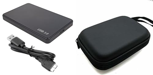 Portable External Hard Disk Drive - 500 GB USB 3.0 for PC Laptop Windows Black (500 GB) + External HARDDRIVE CASE Free