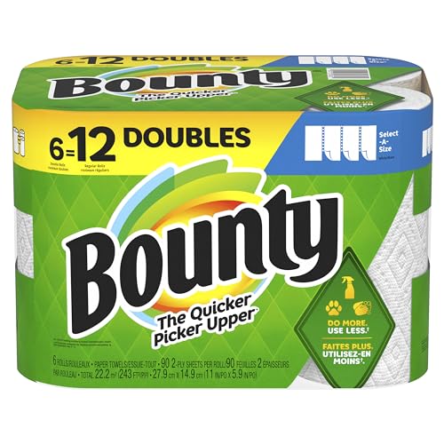 Bounty Bounty Select a Size Paper Towels, Double Rolls, White, Regular Packaging May Vary