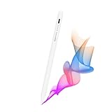 Amazon Basics Stylus Pencil Only for iPad Models (2018-2024) with Angle Tilt Sensitivity, Palm Rejection, Up to 9 Hrs Playtime, Magnetic Attachment, Battery LED Indicator, 4 Lights, White
