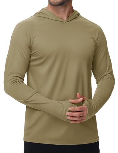 TACVASEN Men’s Sun Protection Shirts UPF 50+ Rash Guard for Men Long Sleeve Lightweight SPF UV Hoodie Swimming Hiking