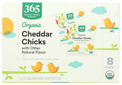 365 By Whole Foods Market, Organic Cheddar Chicks Cheese Crackers, 8 Pack