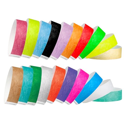 WristCo Tyvek Wristbands for Events – 10,000 Count, 20-Color Variety Pack – Tamper-Proof Design Prevents Reuse – Premium-Grade Bracelets for Hospital & Medical ID, Party, VIP Identification
