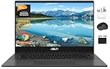 ASUS Chromebook Laptop Student Business 2024, 14" FHD Anti-Glare Screen, 8-Core MediaTek Kompanio 520, 4GB RAM, 128GB (64GB eMMC+64GB Card), Webcam, WiFi, 15+ Hour Battery