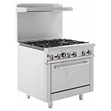 EMPURA 36" Freestanding Liquid Propane Range | Cooking Stove with Single Standard Oven and (6) Cast-Iron Open Burner for Kitchen Hotel | 170,000 BTU | 36"W x 60-3/8"H x 32-5/8"D, Stainless Steel