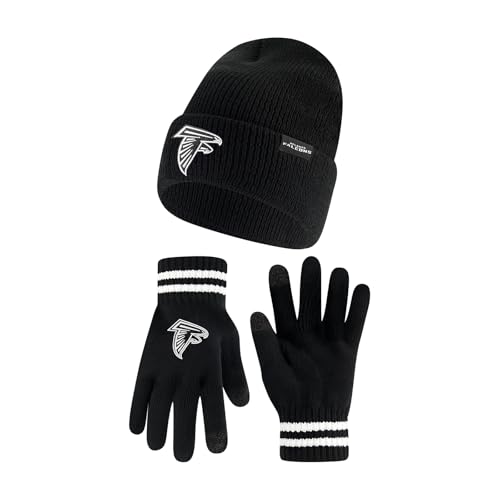 Ultra Game Adults NFL Official Super Soft Marled Winter Beanie Knit Hat With Warm Touch Screen Gloves