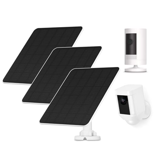 Solar Panel for Camera, Camera Solar Panel with Adjustable Security Wall Mount, 9.8ft Cable, IP65 Waterproof