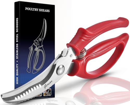 Heavy Duty Poultry Shears - Kitchen Scissors for Cutting Chicken, Poultry, Game, Meat - Chopping Vegetable - Spring Loaded