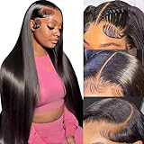MUNONG 30 Inch 13x6 Lace Front Wigs Human Hair 200 Density Straight HD Lace Front Wigs Pre Plucked Straight Glueless Human Hair 13x6 HD Frontal Human Hair Wig for Women