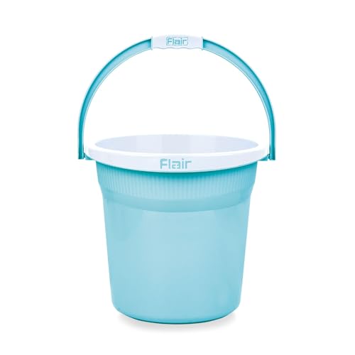 FLAIR ESTELLA 8 LTR Blue I Plastic Bathroom Bucket | Strong and Durable Water Storage Bucket | Ideal for Bathing and Everyday Use